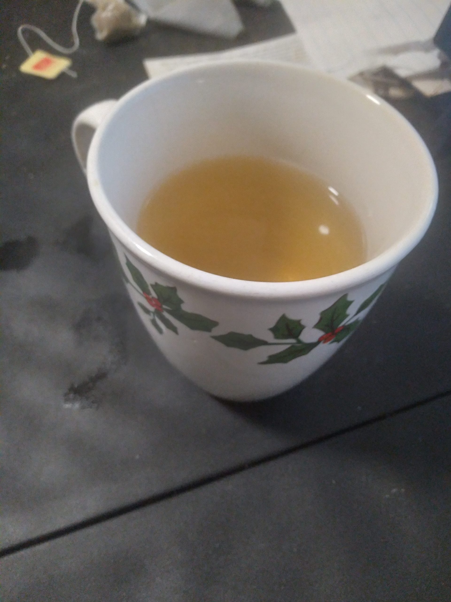 A cup of herbal tea, a gentler natural option for supporting focus and alertness