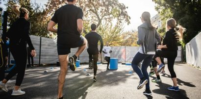 Man running outdoors representing exercise and physical performance on Armodafinil