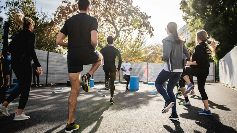 Man running outdoors representing exercise and physical performance on Armodafinil